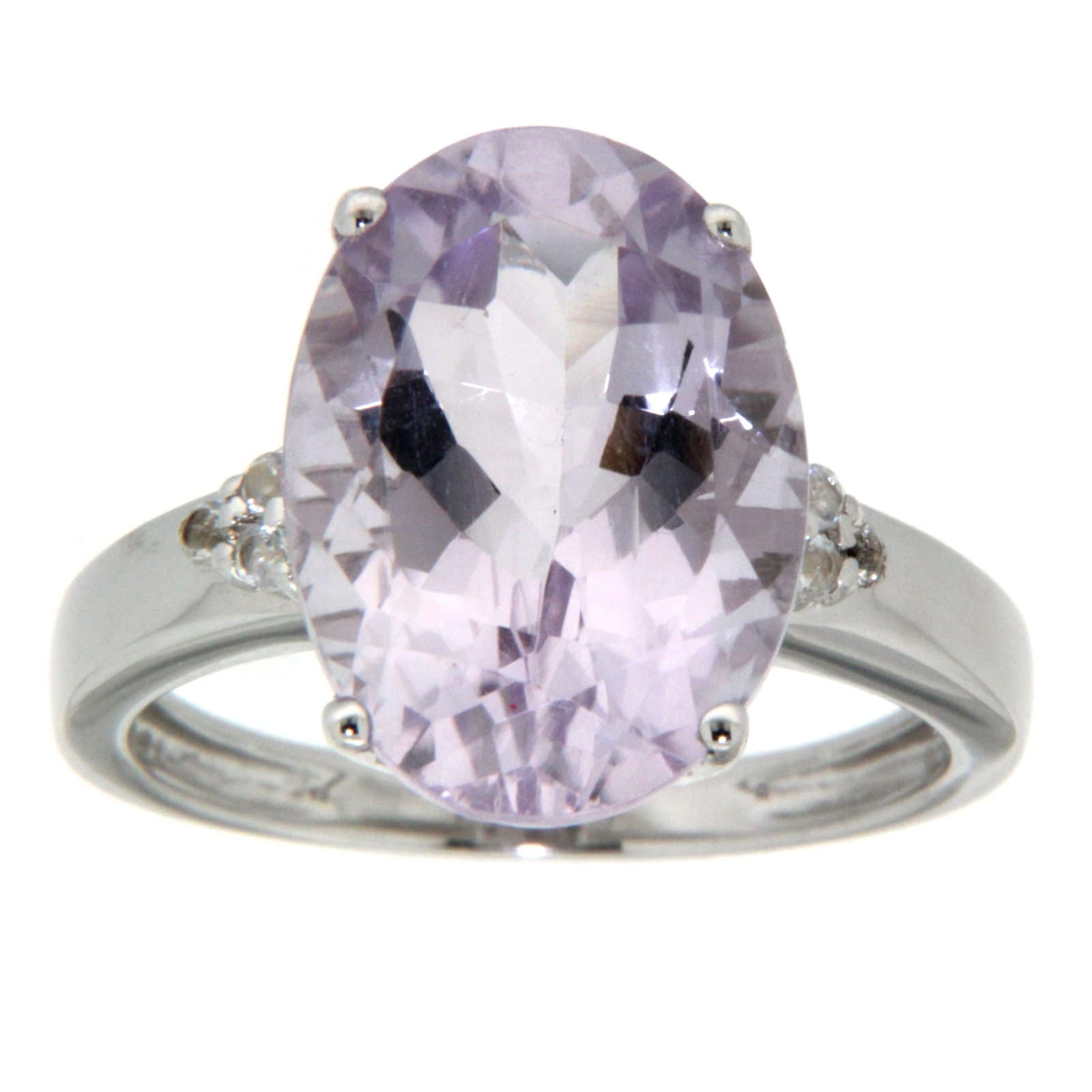 GGL Sterling Silver Rose de France Amethyst Ring