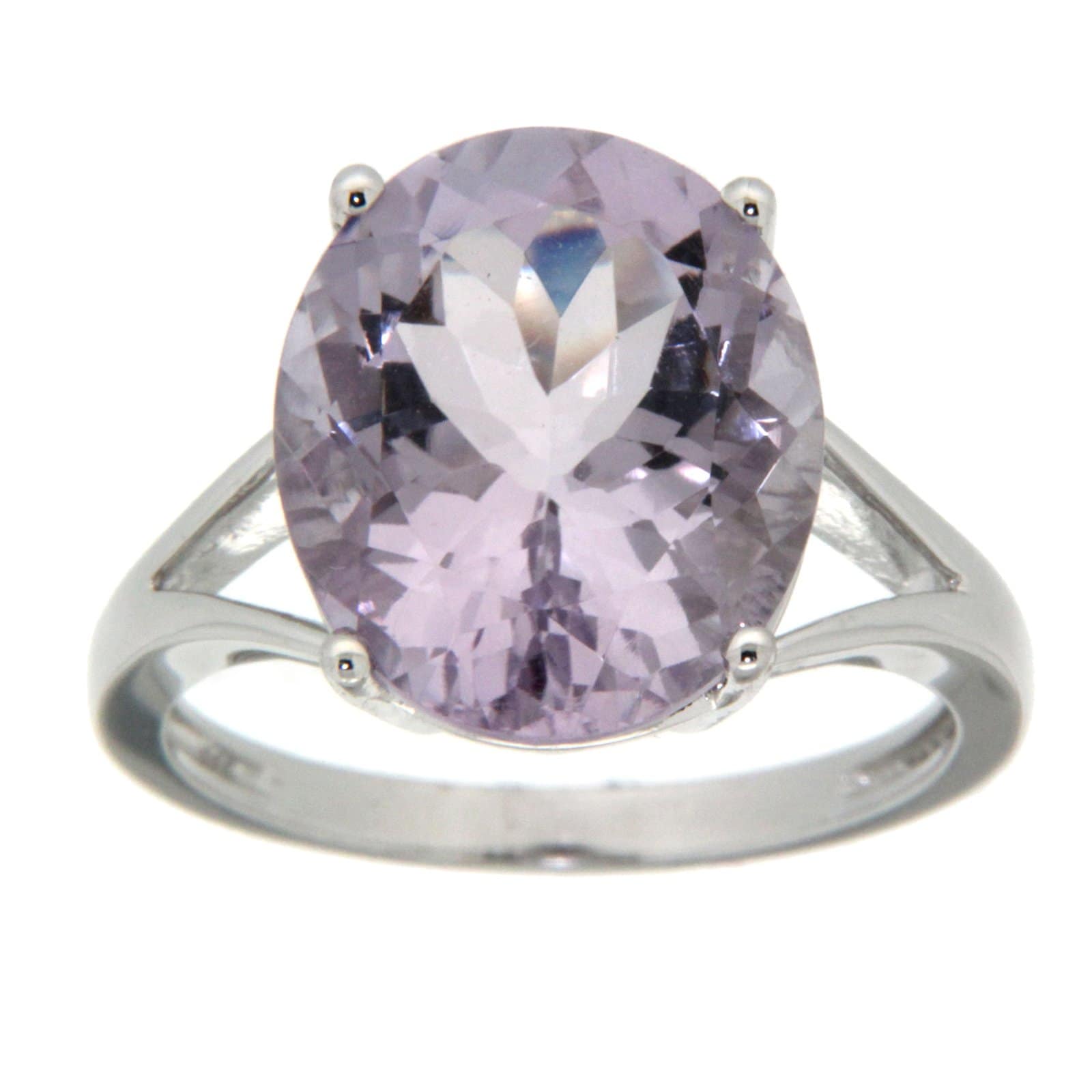 GGL Sterling Silver Rose de France Amethyst Ring