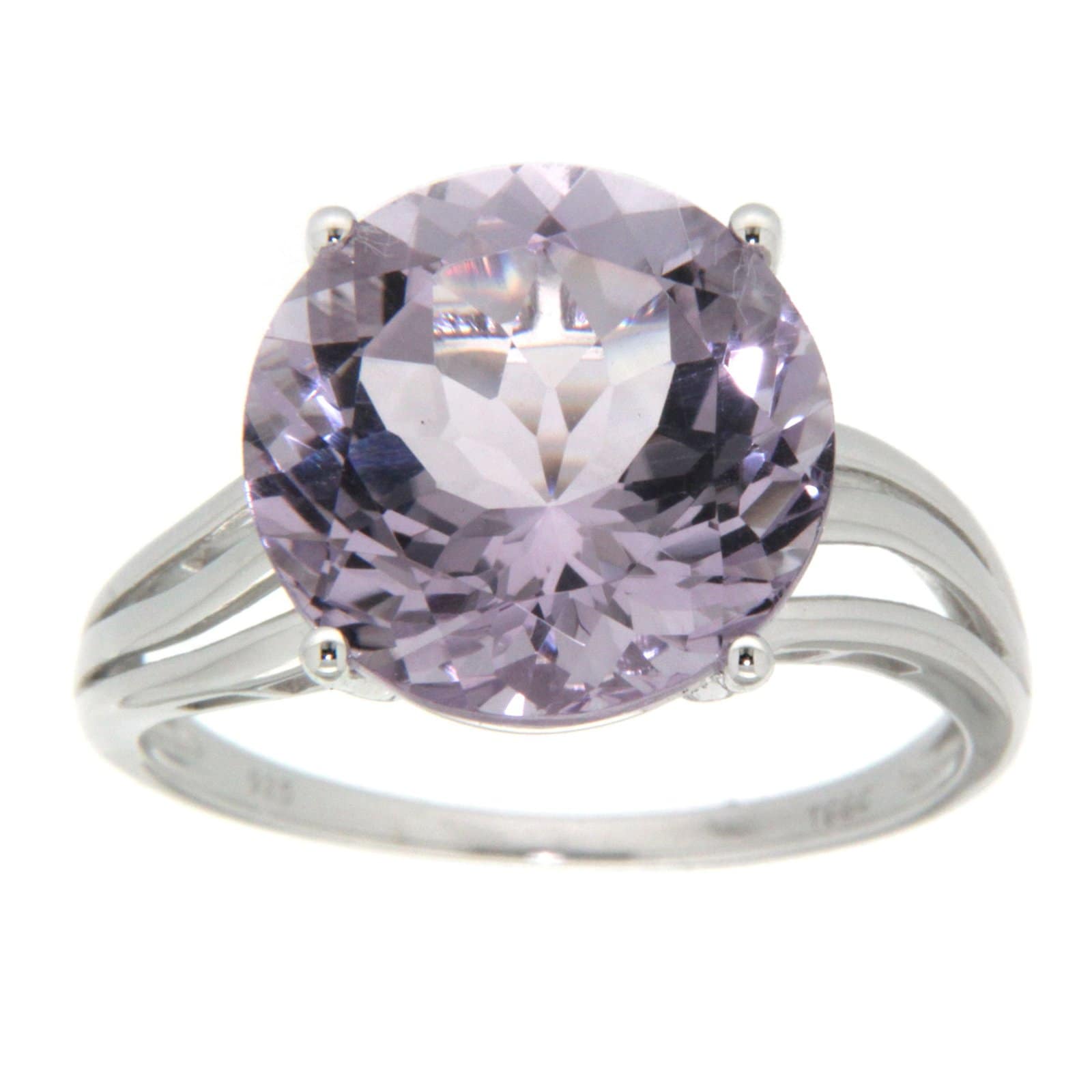 GGL Sterling Silver Rose de France Amethyst Ring