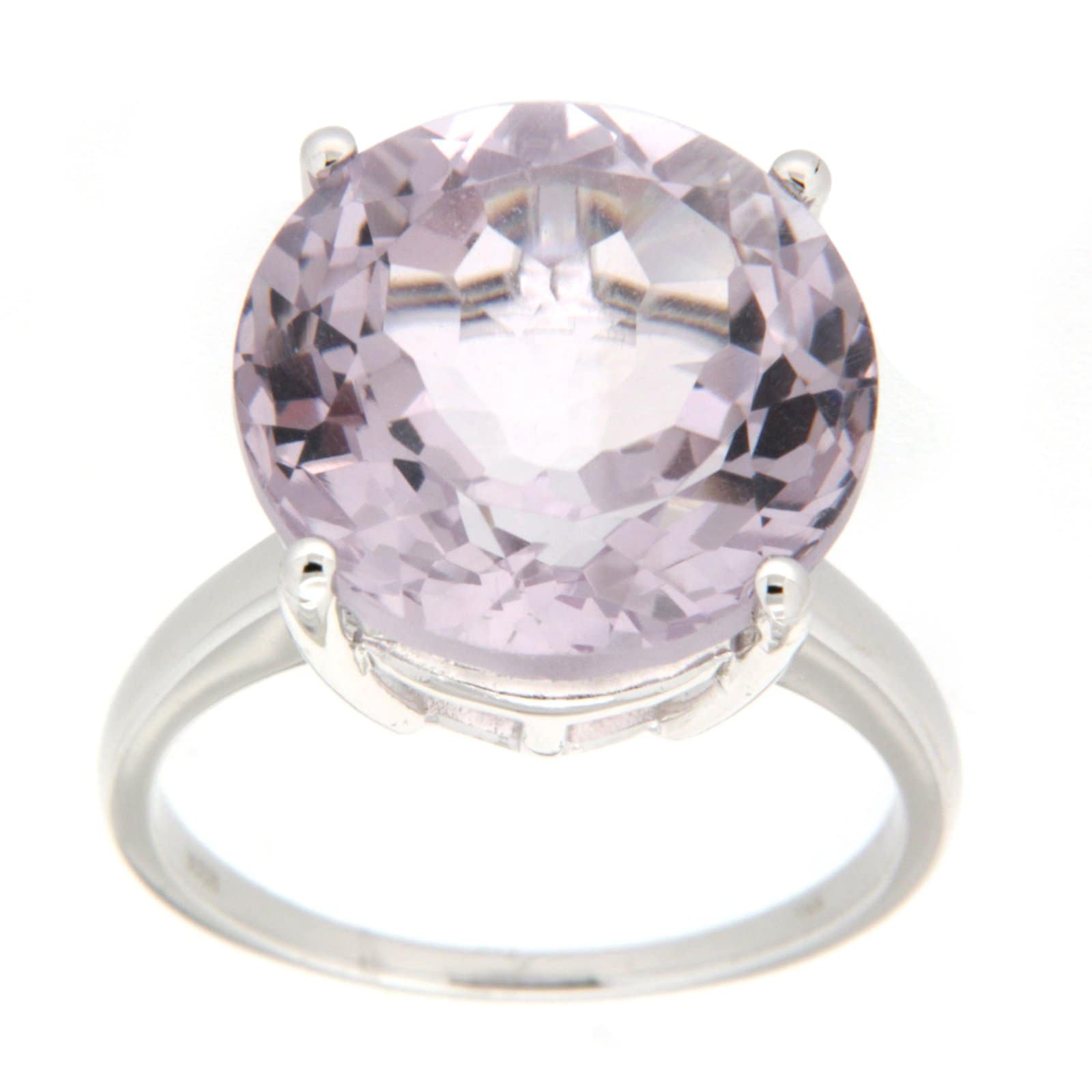 GGL Sterling Silver Rose De France Amethyst Ring