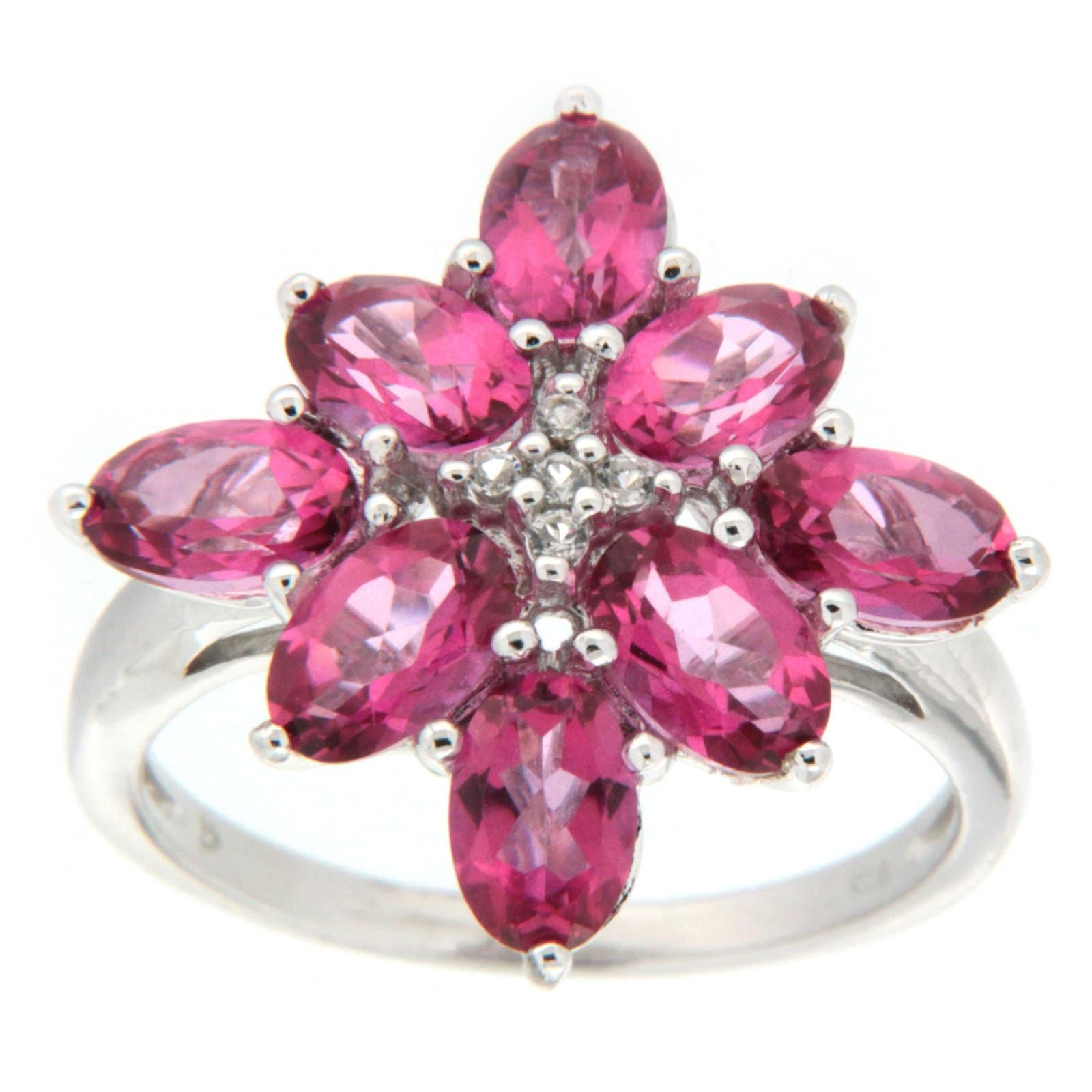 GGL Sterling Silver Pure Pink Topaz Ring