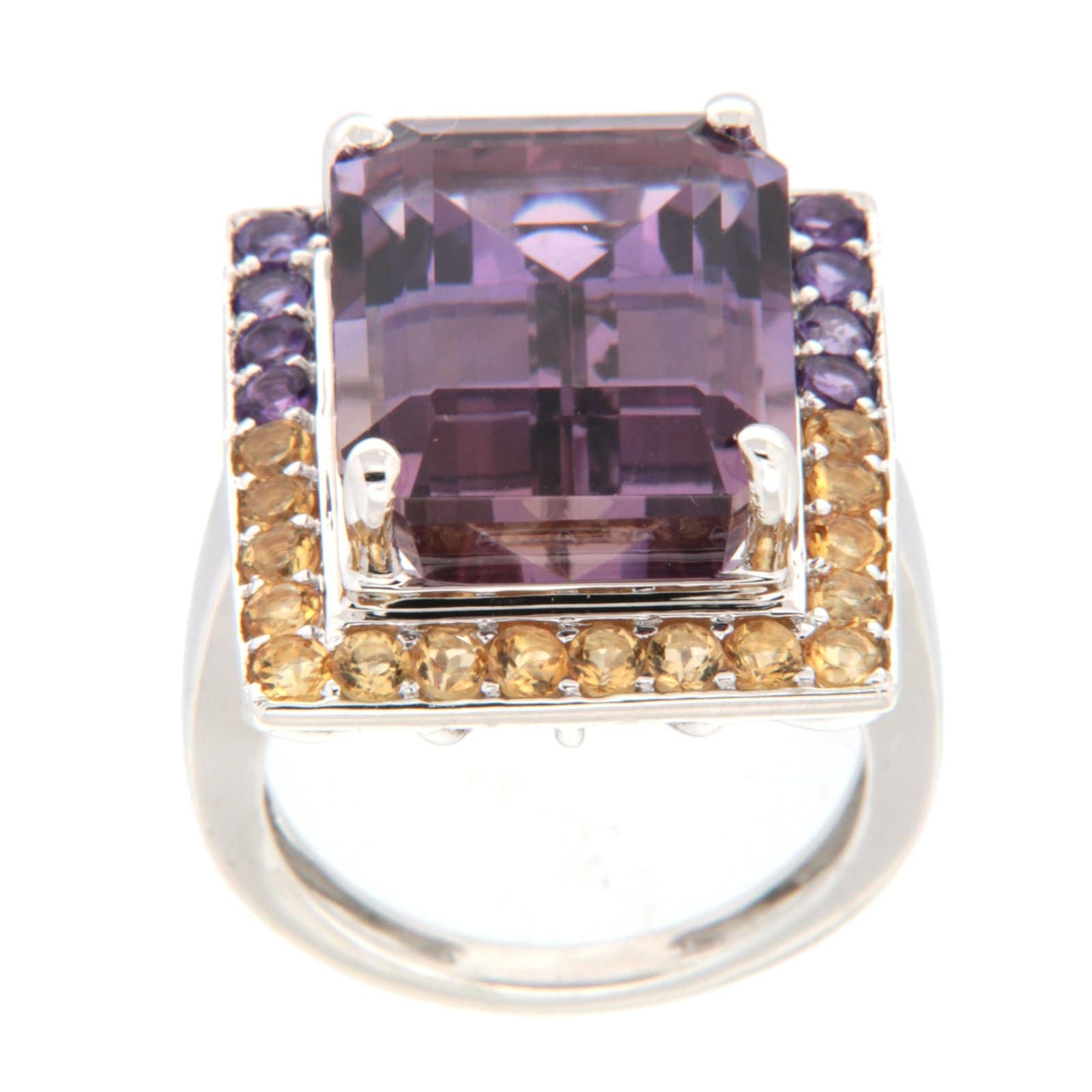 GGL Sterling Silver Bi-color Ametrine Ring