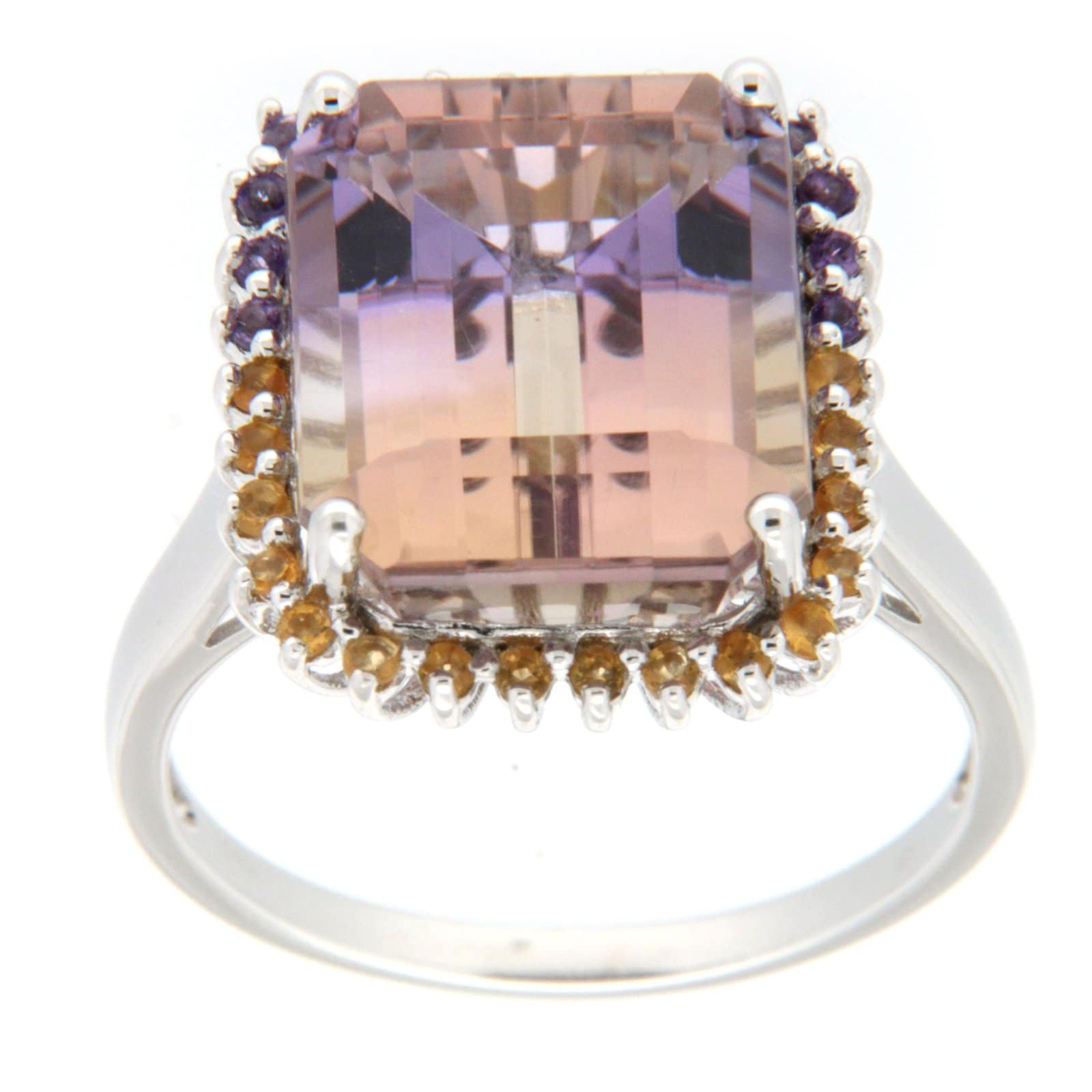 GGL Sterling Silver Bi-color Ametrine Ring