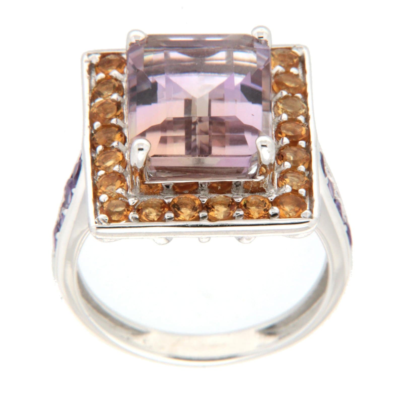 GGL Sterling Silver Bi-color Ametrine Ring