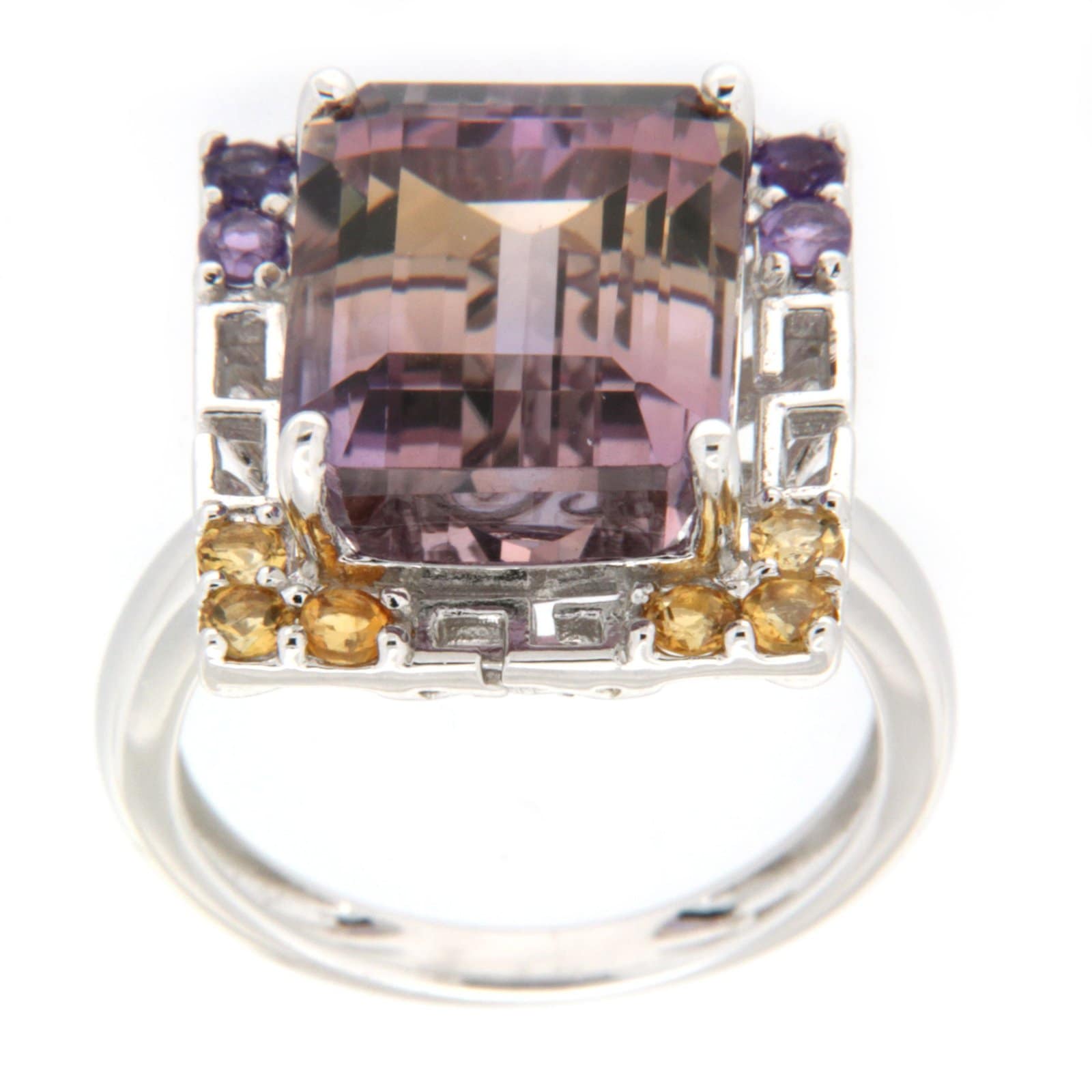 GGL Sterling Silver Bi-color Ametrine Ring
