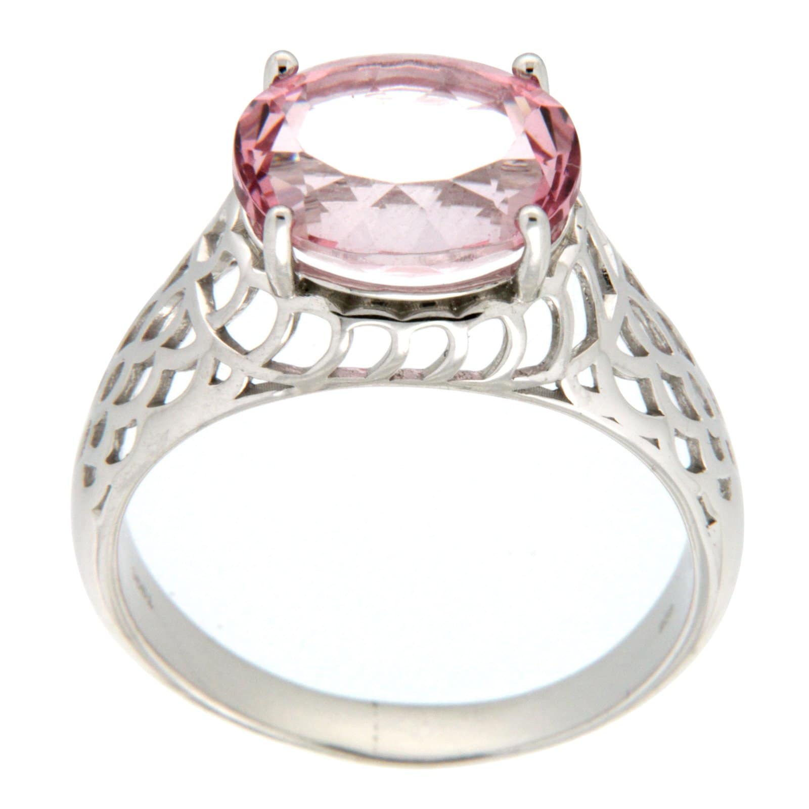 GGL Sterling Silver Morganite Topaz Ring