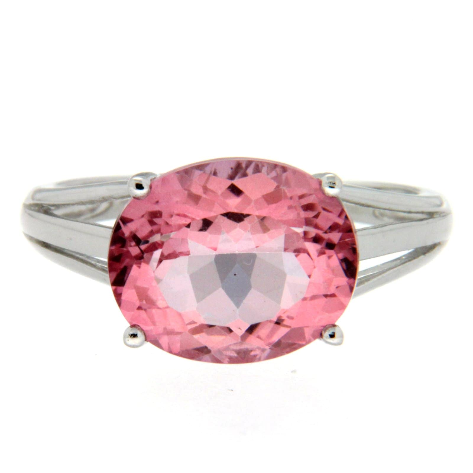 GGL Sterling Silver Morganite Topaz Ring