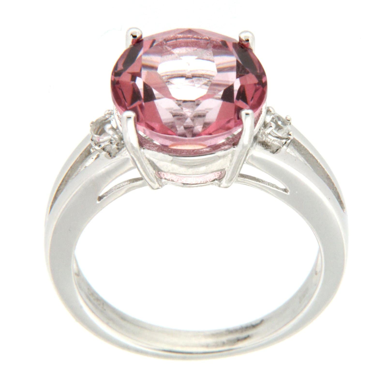 GGL Sterling Silver Morganite Topaz Ring