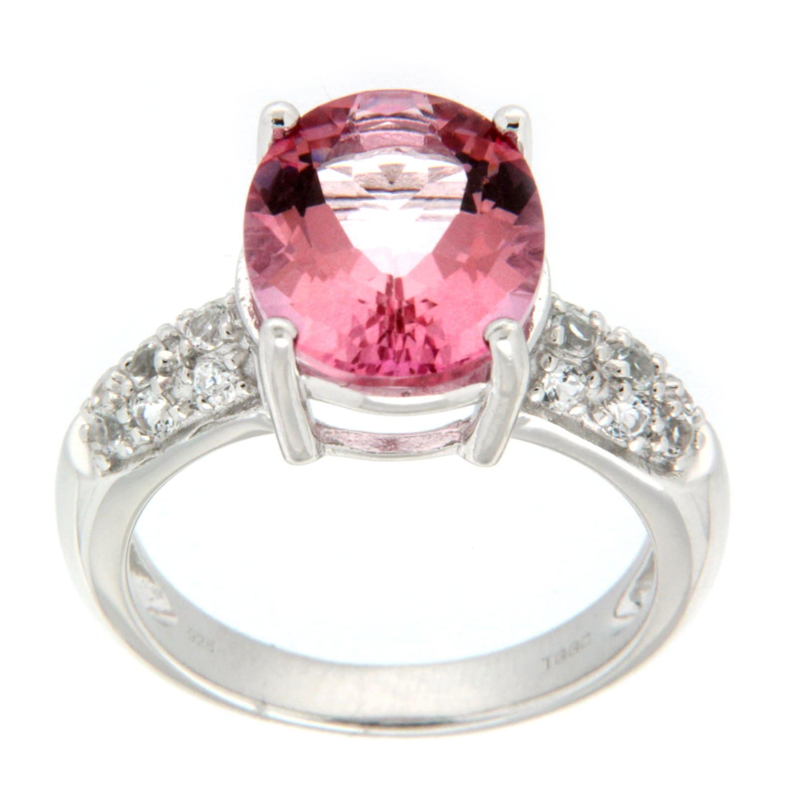 GGL Sterling Silver Morganite Topaz Ring