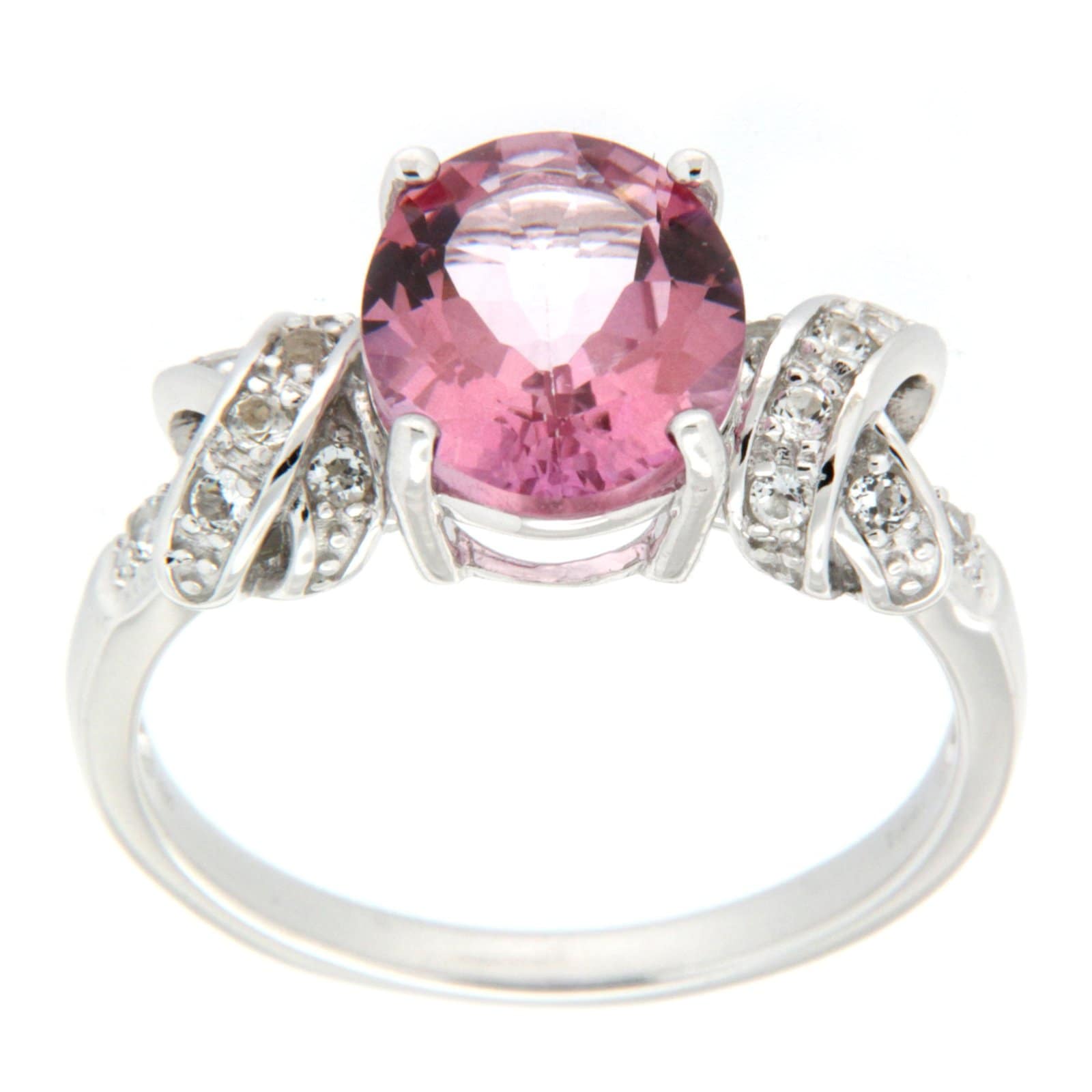 GGL Sterling Silver Morganite Topaz Ring