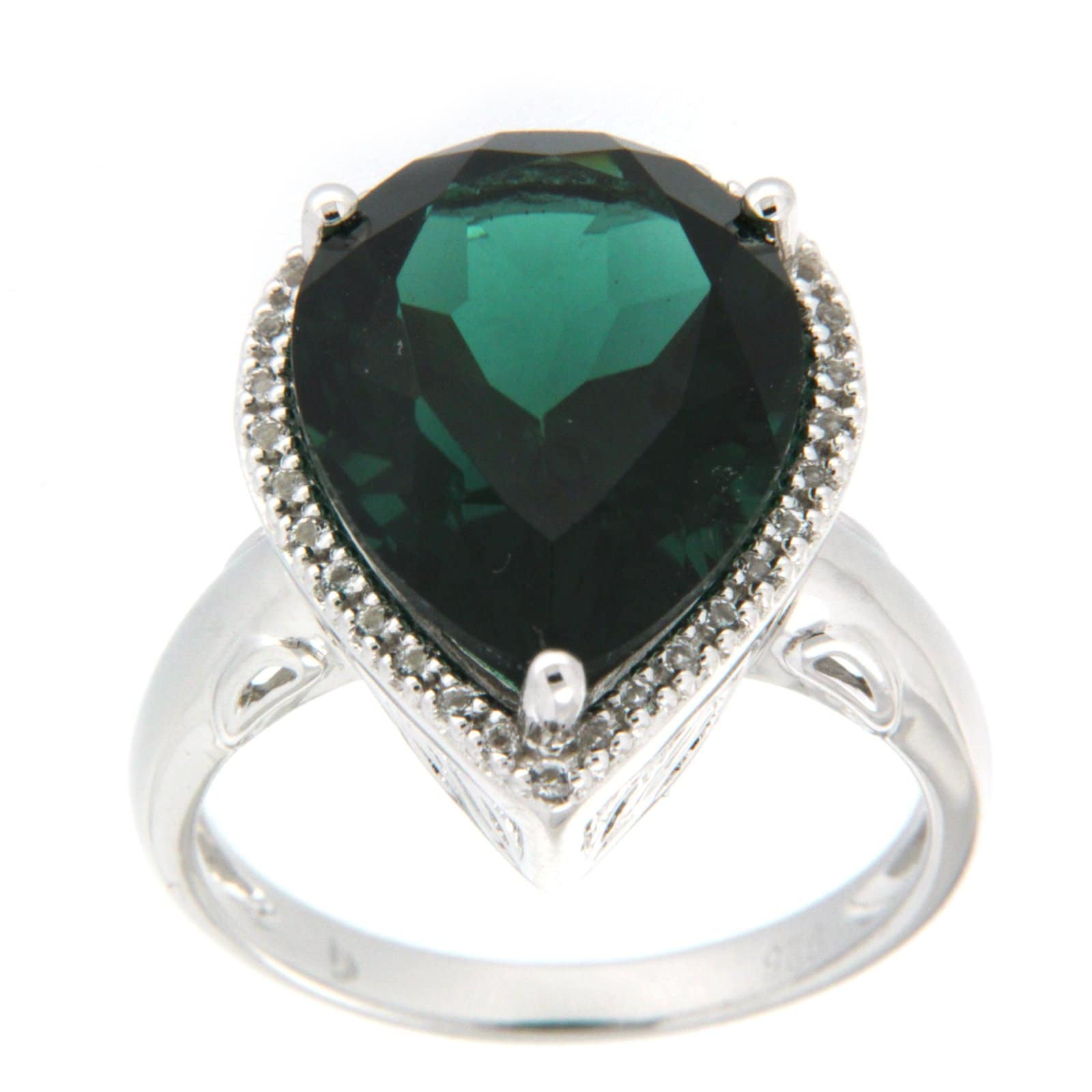GGL Sterling Silver Green Hydrothermal Quartz Ring