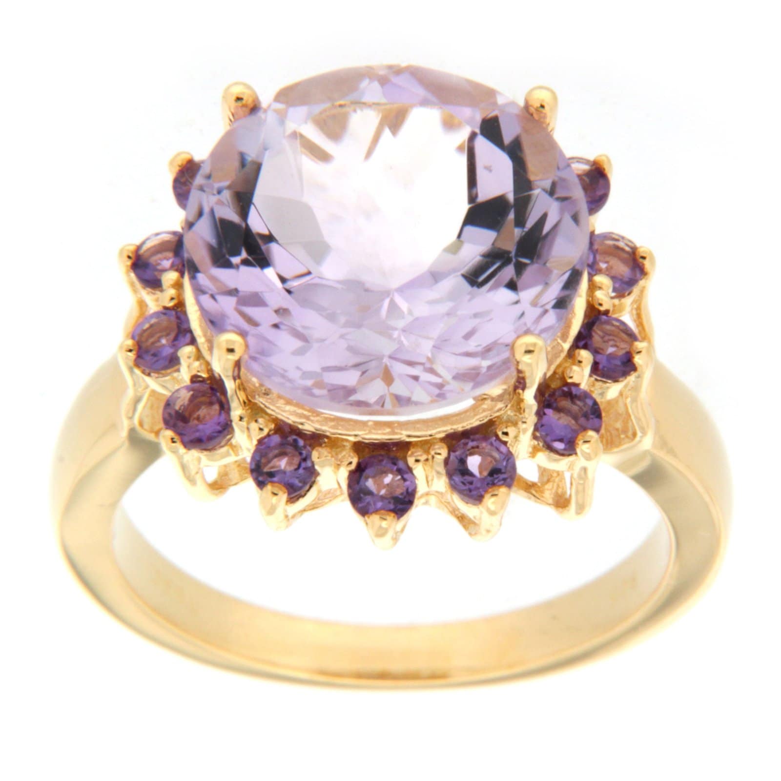 GGL Sterling Silver Rose De France Amethyst Ring