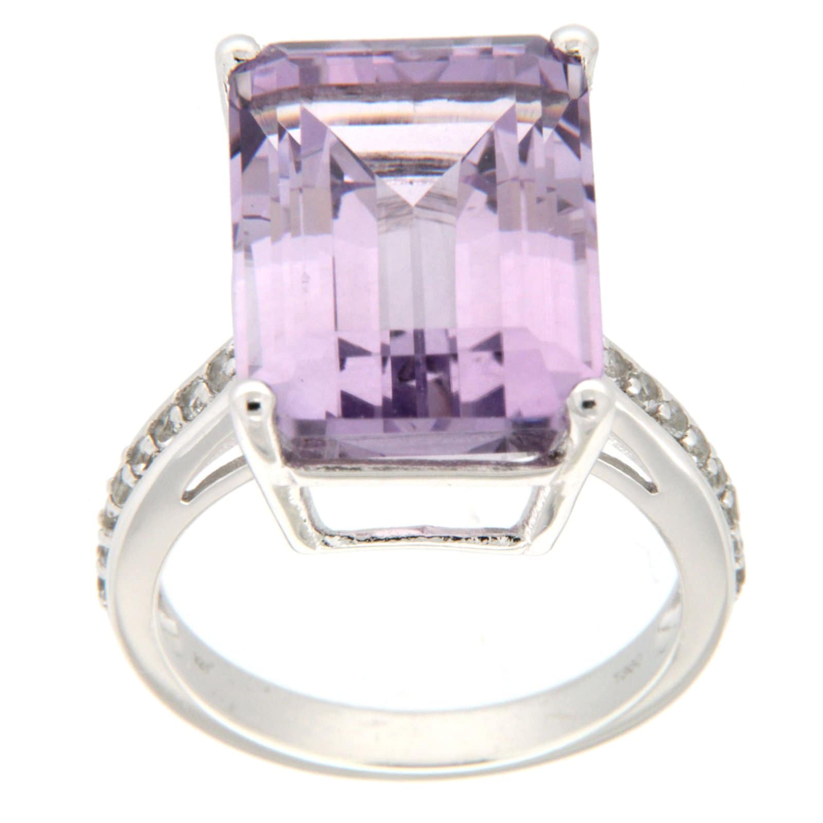 GGL Sterling Silver Rose de France Amethyst Ring
