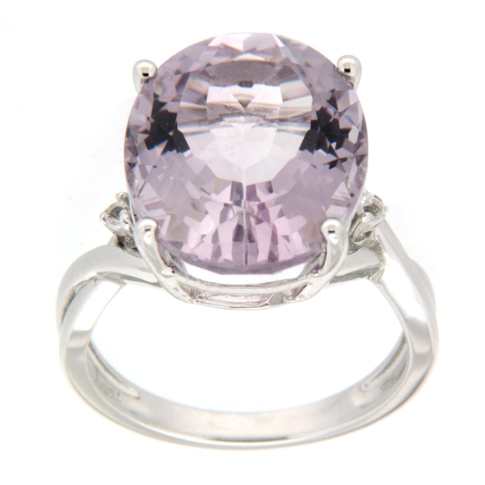 GGL Sterling Silver Rose De France Amethyst Ring