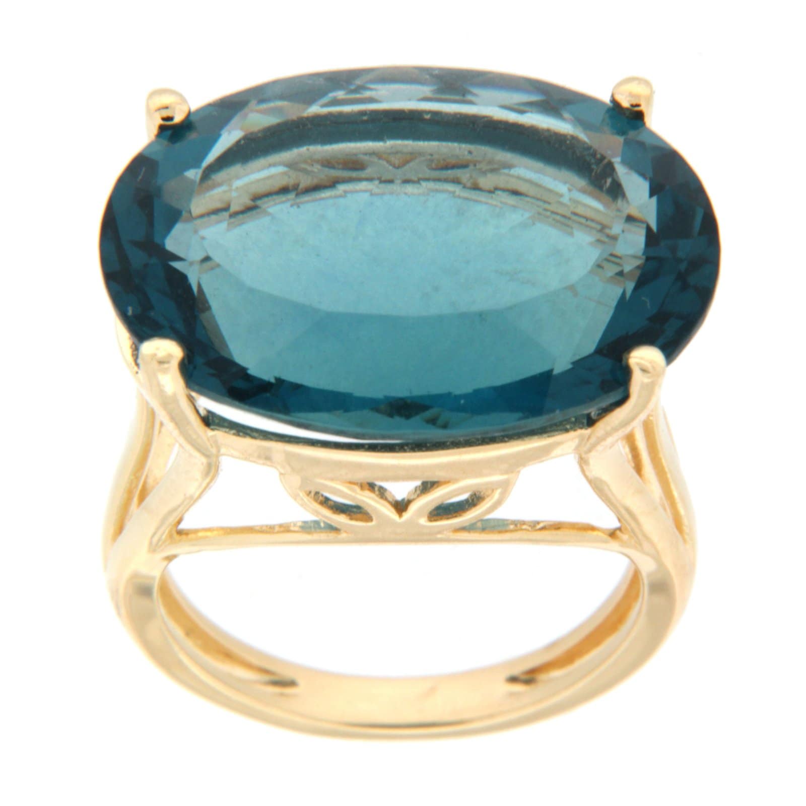 GGL Sterling Silver Teal Green Fluorite Ring