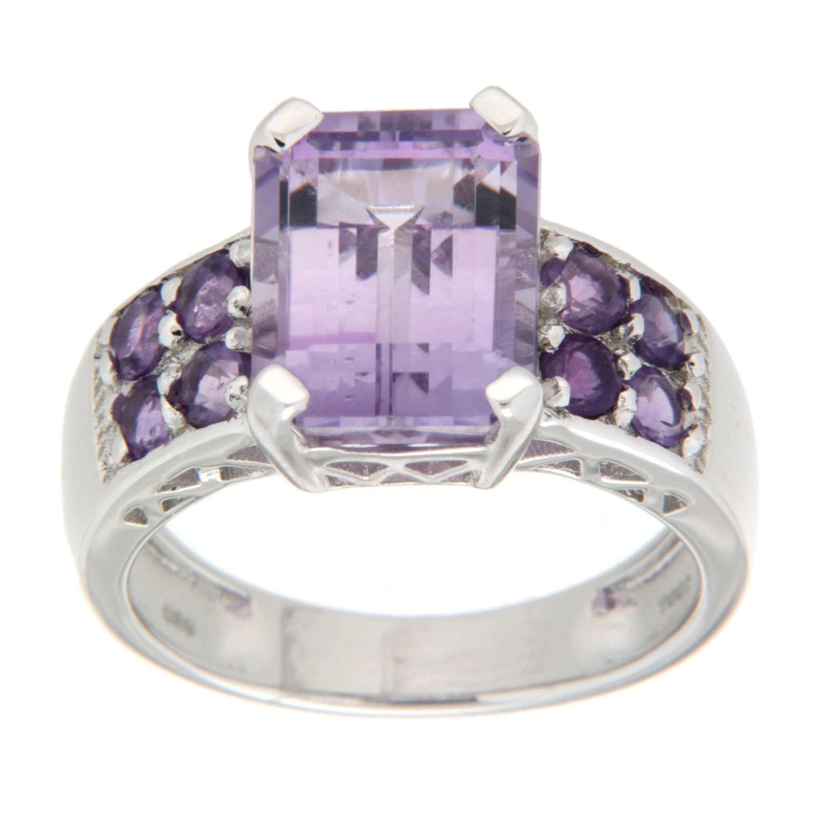 GGL Sterling Silver Bi-color Amethyst Ring