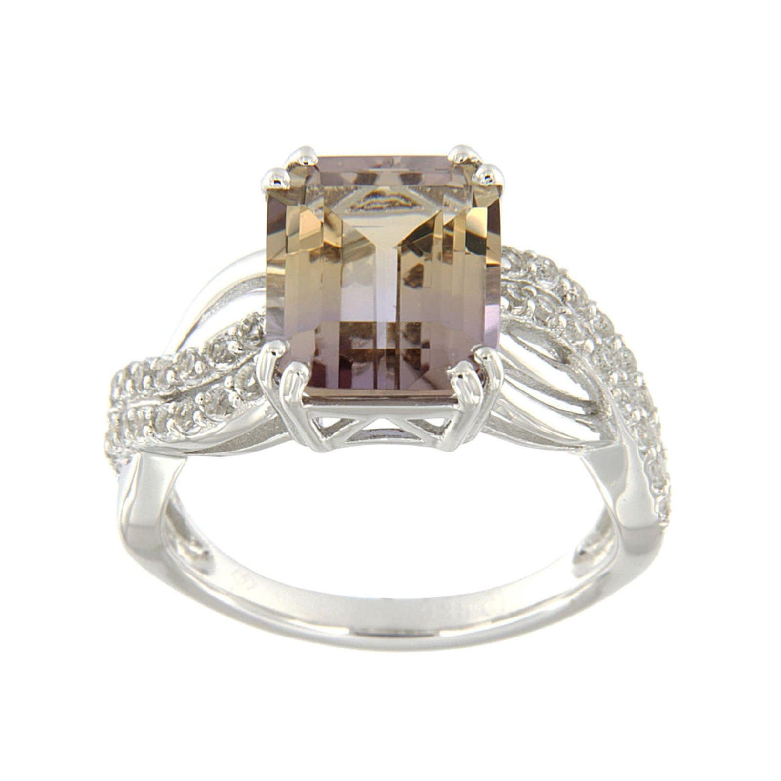 GGL Sterling Silver Bi-color Ametrine Ring