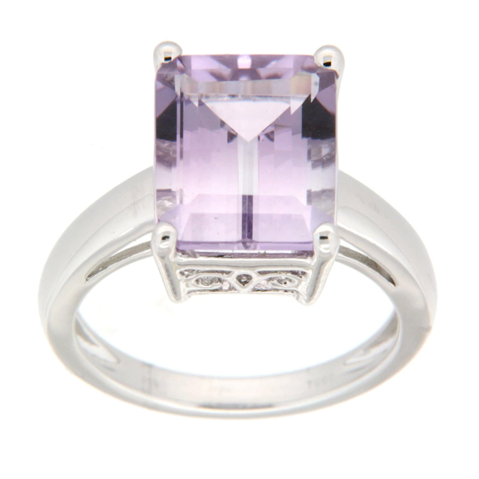 GGL Sterling Silver Bi-color Amethyst Ring