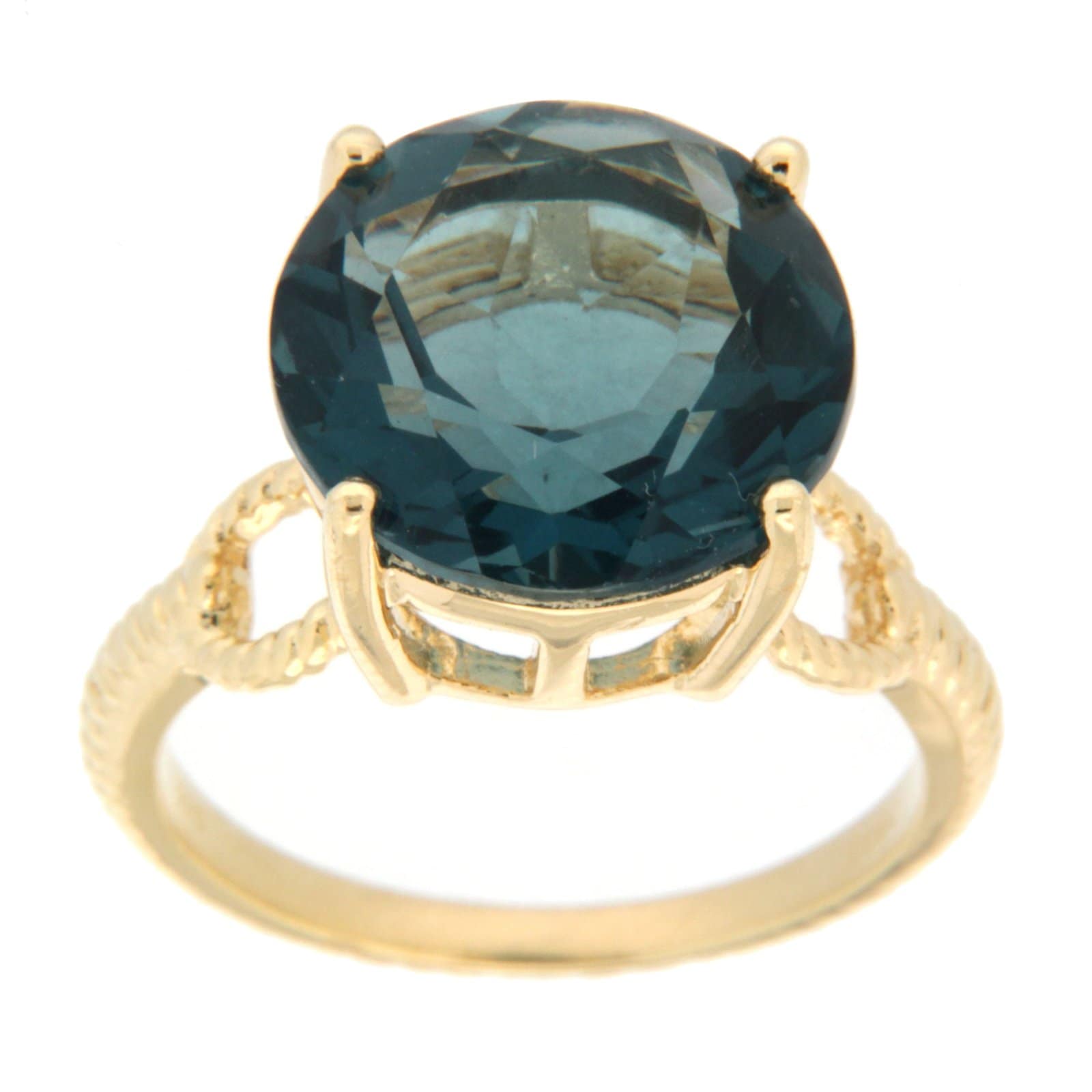 GGL Sterling Silver Teal Green Fluorite Ring
