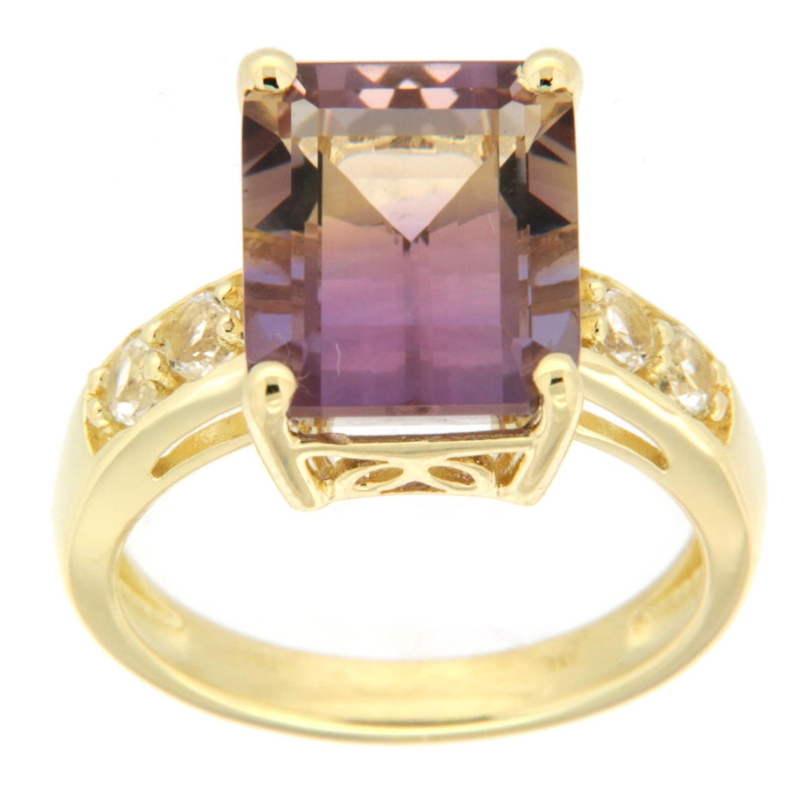 GGL Sterling Silver Bi-color Amethyst Ring