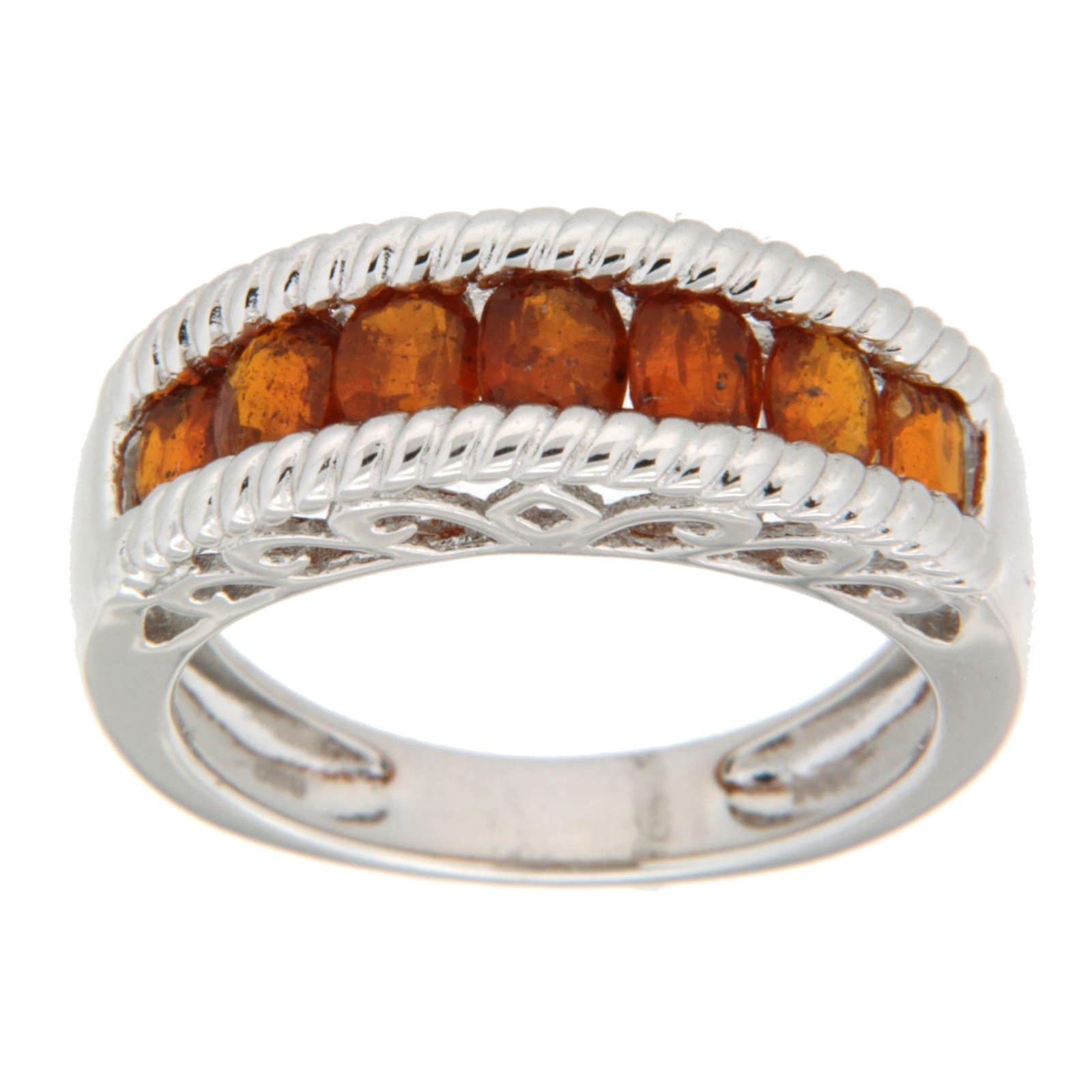 GGL Sterling Silver Orange Kyanite Ring
