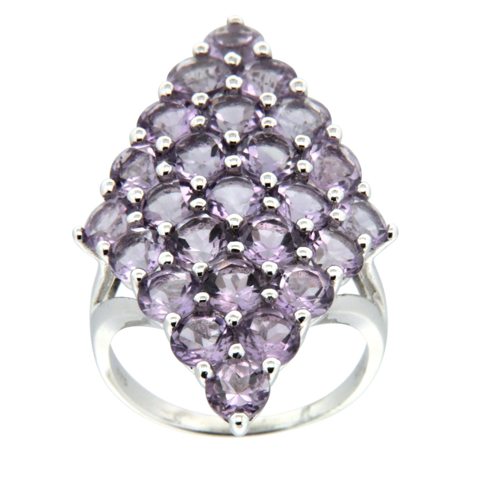 GGL Sterling Silver Rose de France Amethyst Ring