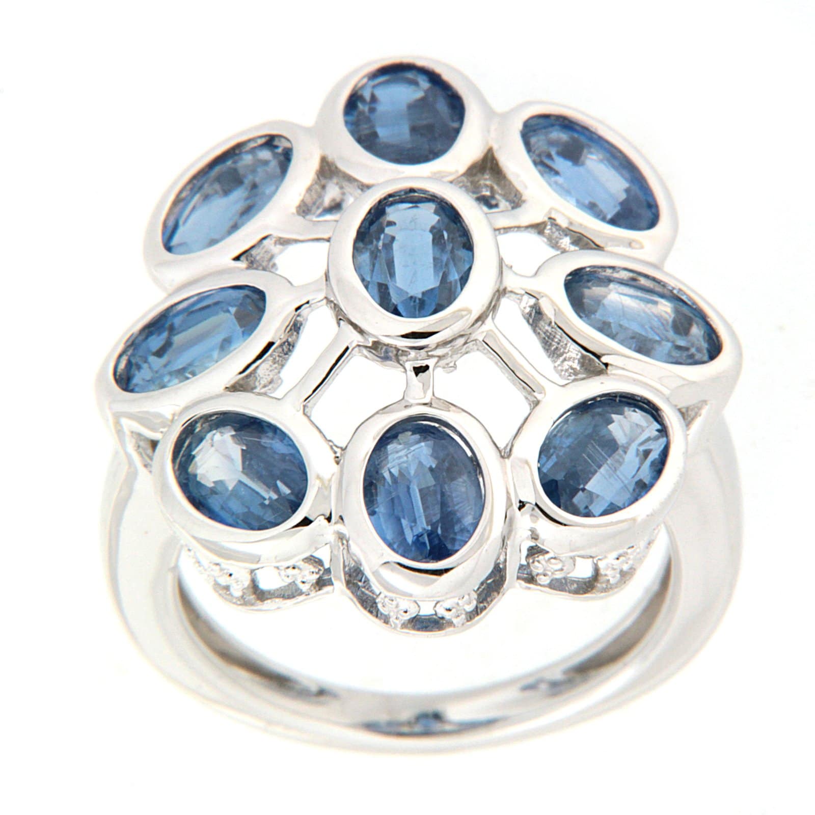 GGL Sterling Silver Blue Kyanite Ring