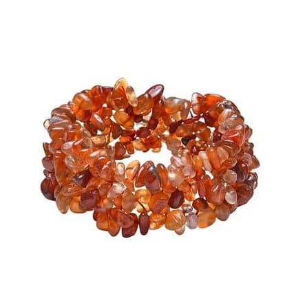 Pearlz Ocean  Natural Carnelian Gemstone Chips Stretch Bracelet - 7-8 Inches - Elegant Accessory for Women