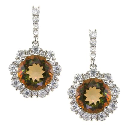 Pearlz Ocean Mango Magic Topaz and Cubic Zirconia Dangling Fashion Earrings Jewelry for Women