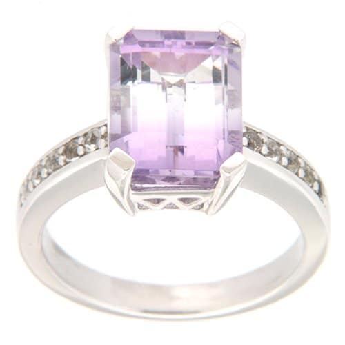GGL Sterling Silver Bi-color Amethyst Ring