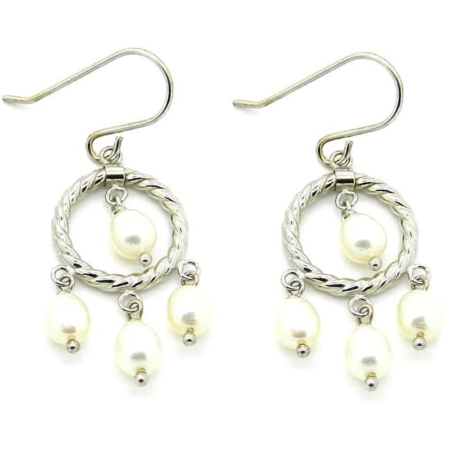 Pearlz Ocean Sterling Silver and Freshwater Pearl EarRings