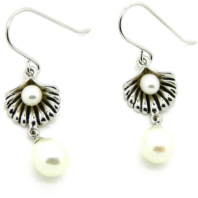 Pearlz Ocean Sterling Silver and Freshwater Pearl EarRings