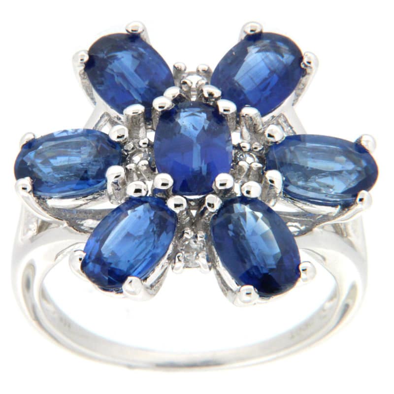GGL Sterling Silver Blue Kyanite Ring