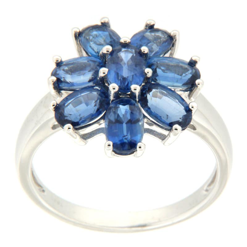 GGL Sterling Silver Blue Kyanite Ring