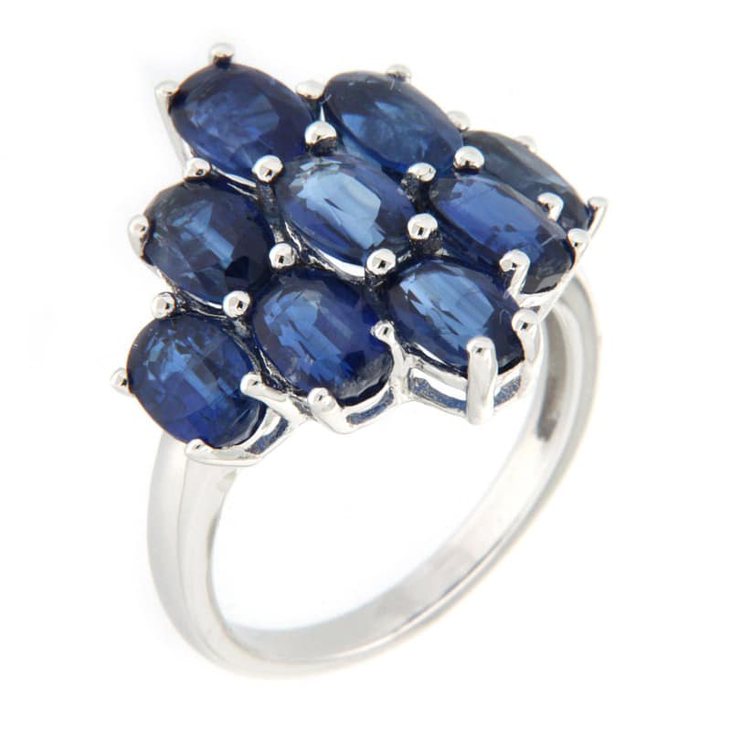 GGL Sterling Silver Blue Kyanite Ring