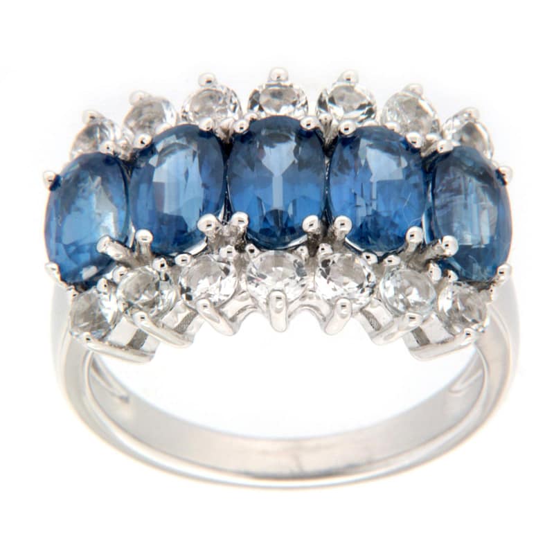 GGL Sterling Silver Blue Kyanite Ring
