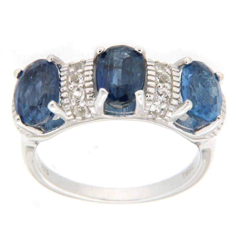GGL Sterling Silver Blue Kyanite Ring