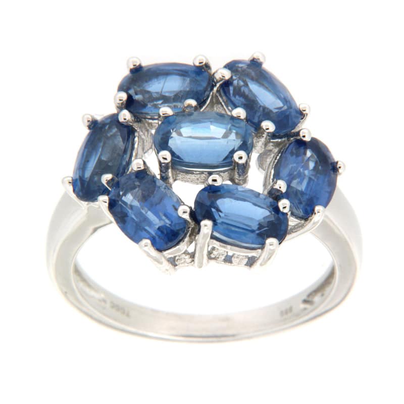 GGL Sterling Silver Blue Kyanite Ring